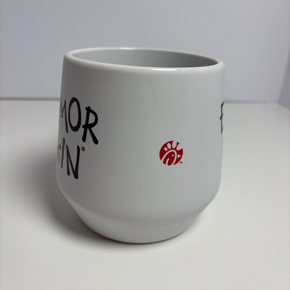 Chick Fil A Eat More Chicken Coffee Mug Double Sided Ceramic White‎ Logo 2023 - Picture 3 of 6
